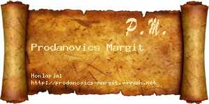 Prodanovics Margit névjegykártya