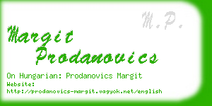 margit prodanovics business card